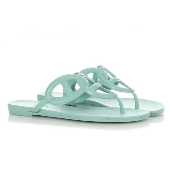 Hermes Shoes - Hermès Egerie Sandals In Mint Green Rubber Size 7
